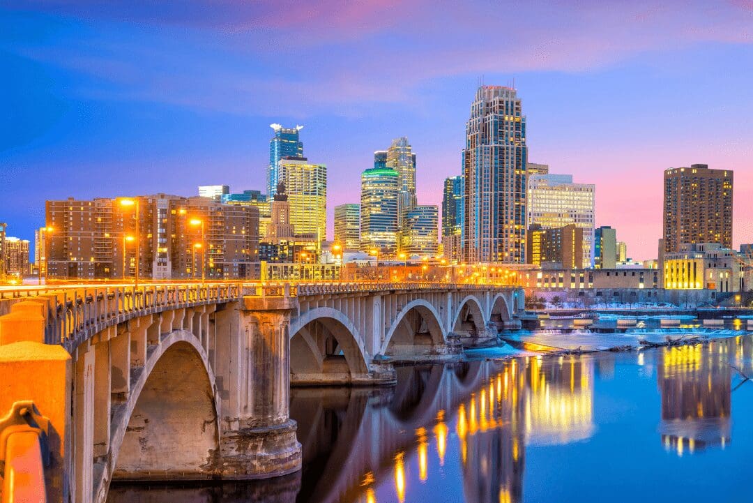 Minneapolis downtown skyline in Minnesota